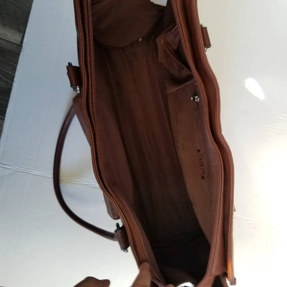Brown faux leather Merona laptop bag